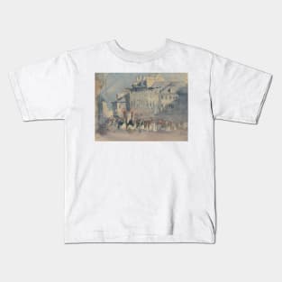 A Religious Procession by David Cox Kids T-Shirt